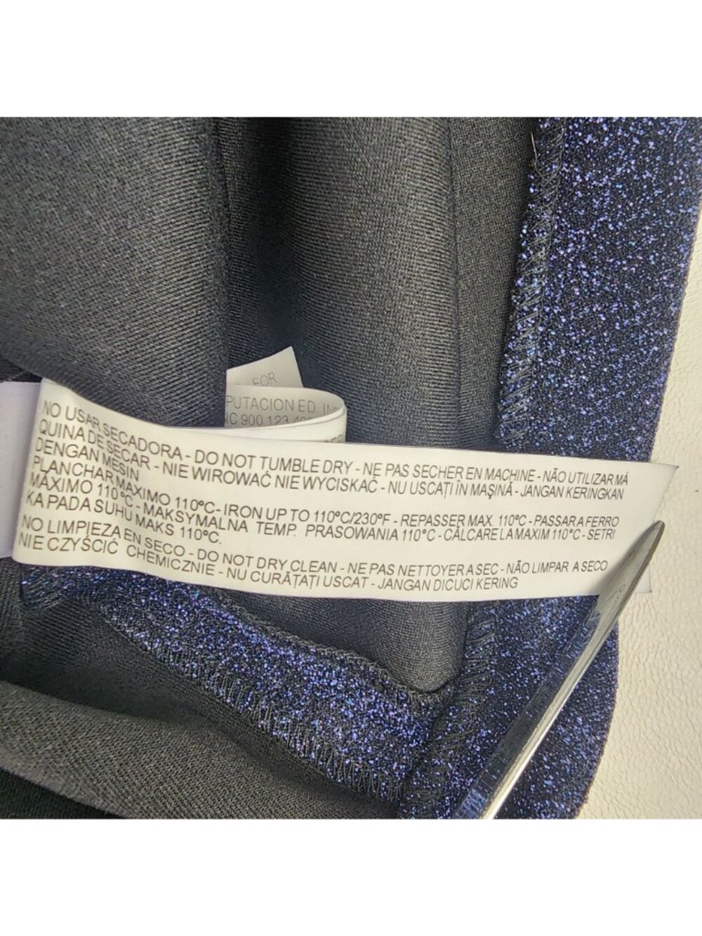 Zara Trafaluc Blue Metallic Sparkle Mini Skirt Size Small Stretch Lined Party - Picture 13 of 16